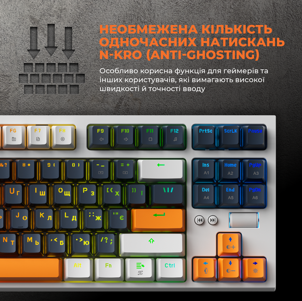 Дротова механічна клавіатура GamePro MK180W (Red) з Hot-Swap RGB White (MK180W) - купити в Україні за низькою ціною в інтернет-магазині "Rincom"