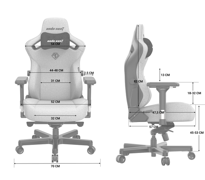Крісло ігрове Anda Seat Kaiser 3 Black Size L (AD12YDC-L-01-B-PV/C)