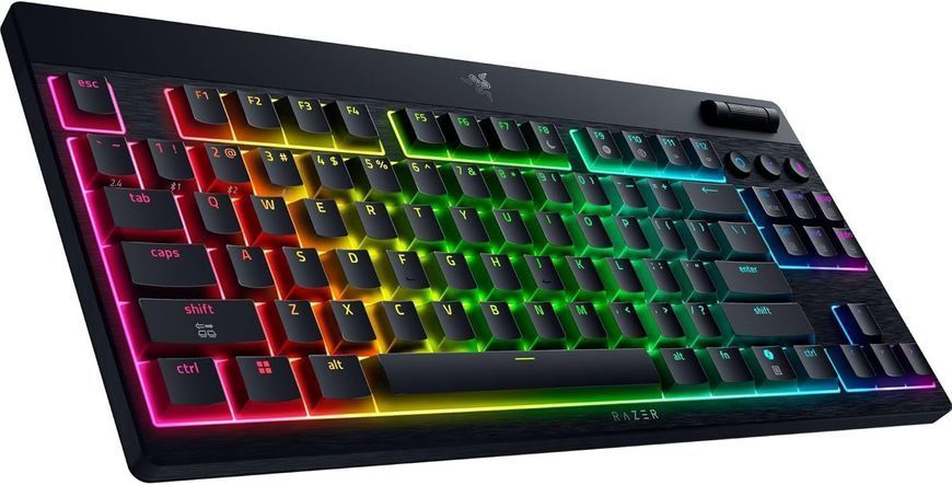 Клавіатура механічна Razer BlackWidow V4 Low-profile TKL HyperSpeed, 87key, Yellow Switch, USB-A/WL/BT, EN, RGB, чорний (RZ03-05450100-R3M1) - купити в Україні за низькою ціною в інтернет-магазині "Rincom"