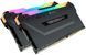 Комплект оперативної пам`яті Corsair 16 GB (2x8GB) DDR4 3600 MHz Vengeance RGB Pro Black (CMW16GX4M2D3600C18) - фото 2 з 2