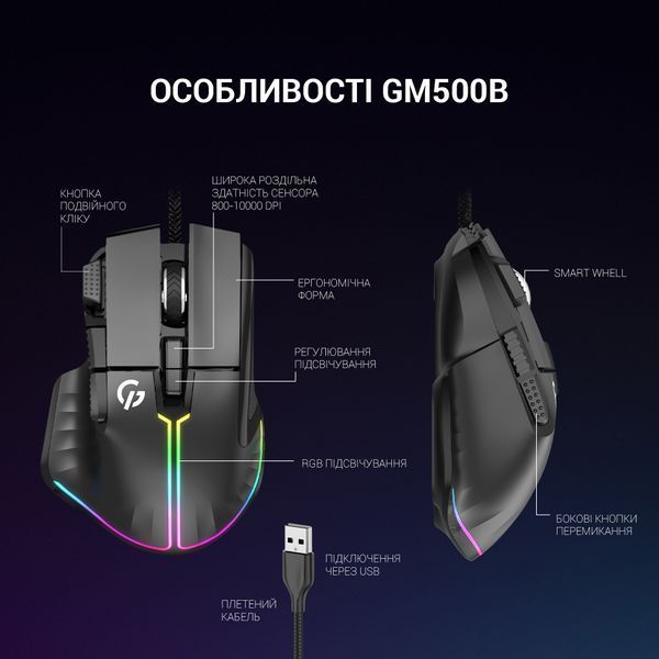 Миша GamePro GM500B (GM500B) - купити в Україні за низькою ціною в інтернет-магазині "Rincom"