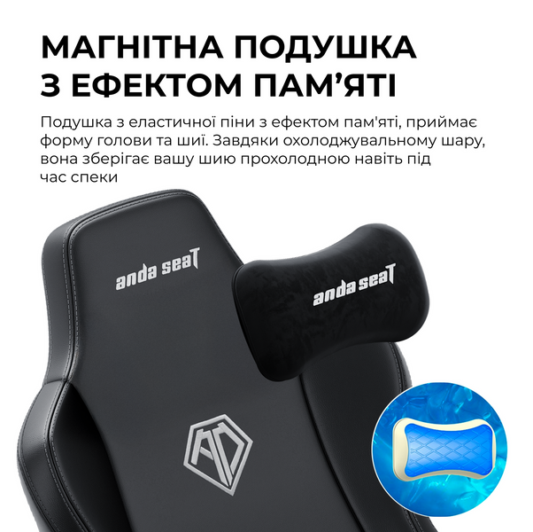 Крісло ігрове Anda Seat Novis Plus Fabric Grey Size XL (AD23YC-XL-01-G-F-G04)