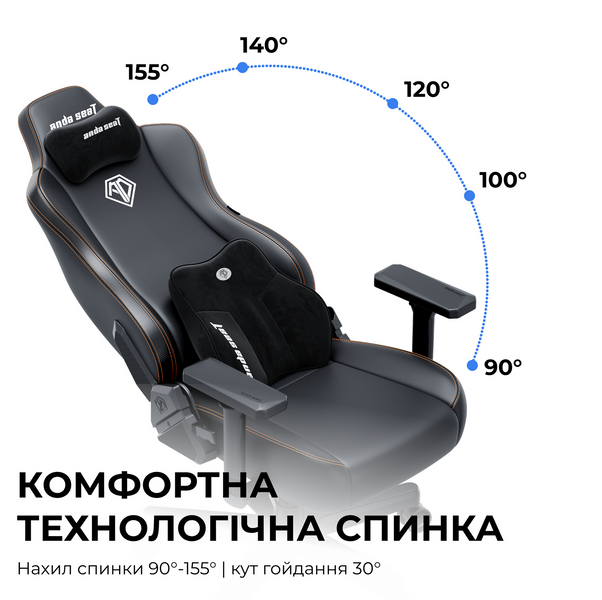 Крісло ігрове Anda Seat Kaiser 3E Grey Fabric Size XL (AD23YC-XL-09-G-CF-G01)