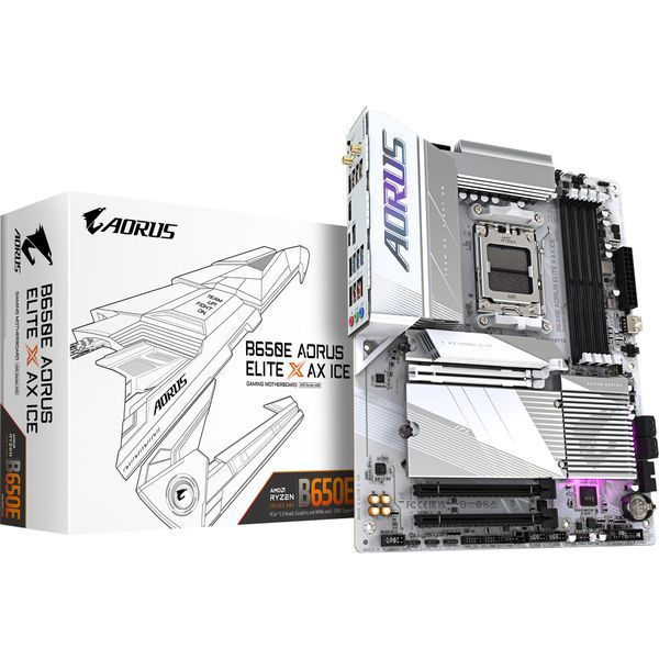 Материнська плата GIGABYTE B650E A ELITE X ICE sAM5 B650 4xDDR5 M.2 HDMI DP Wi-Fi BT mATX (B650E_A_ELITE_X_ICE) - купити в Україні за низькою ціною в інтернет-магазині "Rincom"