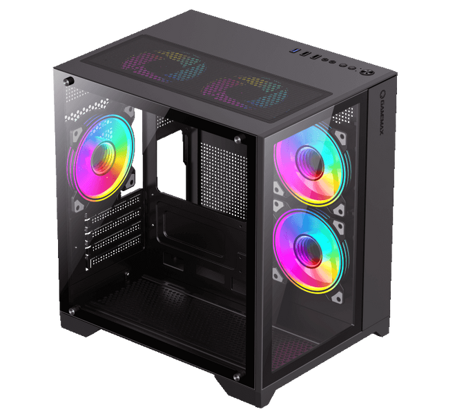Корпус GAMEMAX Infinity Mini Tempered Glass Black (Infinity Mini Black) - купити в Україні за низькою ціною в інтернет-магазині "Rincom"