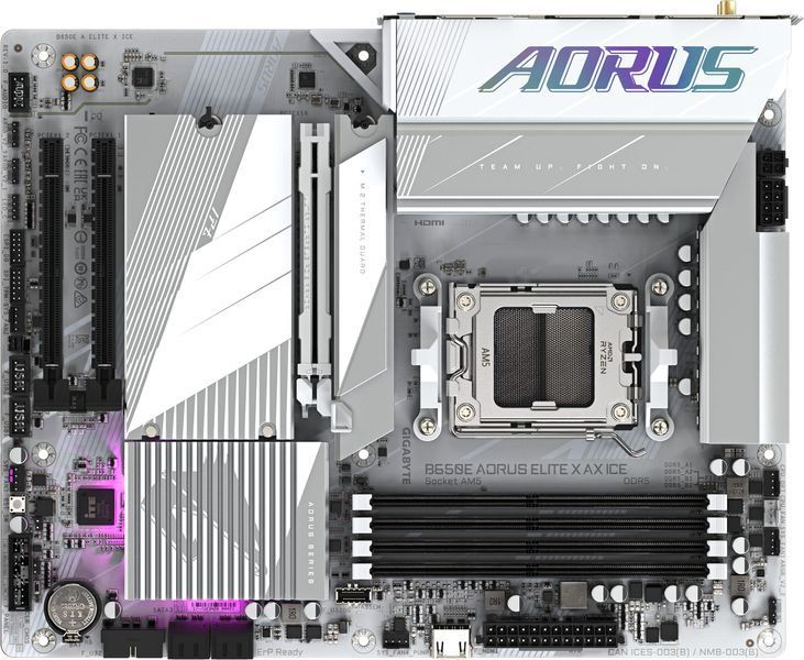 Материнська плата GIGABYTE B650E A ELITE X ICE sAM5 B650 4xDDR5 M.2 HDMI DP Wi-Fi BT mATX (B650E_A_ELITE_X_ICE) - купити в Україні за низькою ціною в інтернет-магазині "Rincom"
