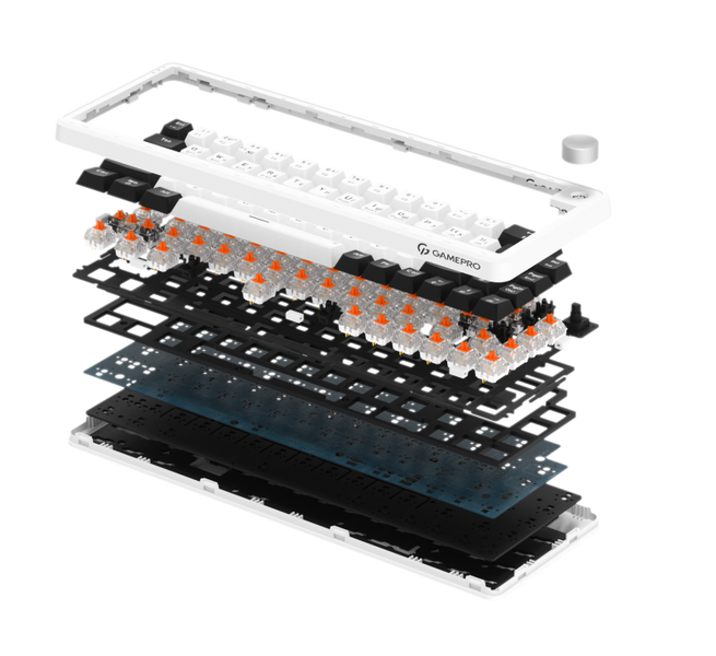 Бездротова механічна клавіатура GamePro Asgard Valhalla (MK210W Pro) 65% QLAB orange switches (MK210W Pro) - купити в Україні за низькою ціною в інтернет-магазині "Rincom"