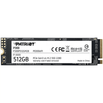 Накопичувач SSD Patriot P300 512GB M.2 2280 NVMe PCIe 3.0 x4 3D NAND TLC (P300P512GM28) - купити в Україні за низькою ціною в інтернет-магазині "Rincom"