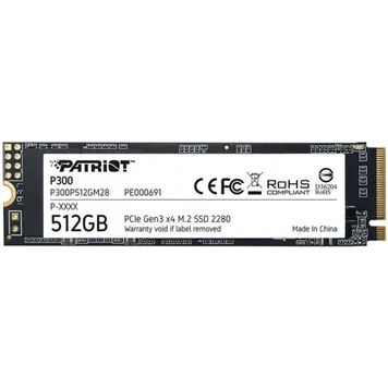 Накопичувач SSD Patriot P300 512GB M.2 2280 NVMe PCIe 3.0 x4 3D NAND TLC (P300P512GM28) - купити в Україні за низькою ціною в інтернет-магазині "Rincom"