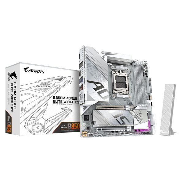 Материнська плата GIGABYTE B850M AORUS ELITE WF6E ICE sAM5 B850 4xDDR5 M.2 Wi-Fi BT mATX (B850M_A_ELT_WF6E_ICE) - купити в Україні за низькою ціною в інтернет-магазині "Rincom"