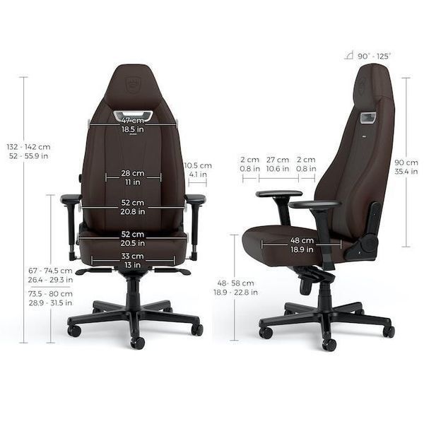 Ігрове крісло Noblechairs LEGEND високотехнологічна штучна шкіра, коричневий (NBL-LGD-GER-JED)