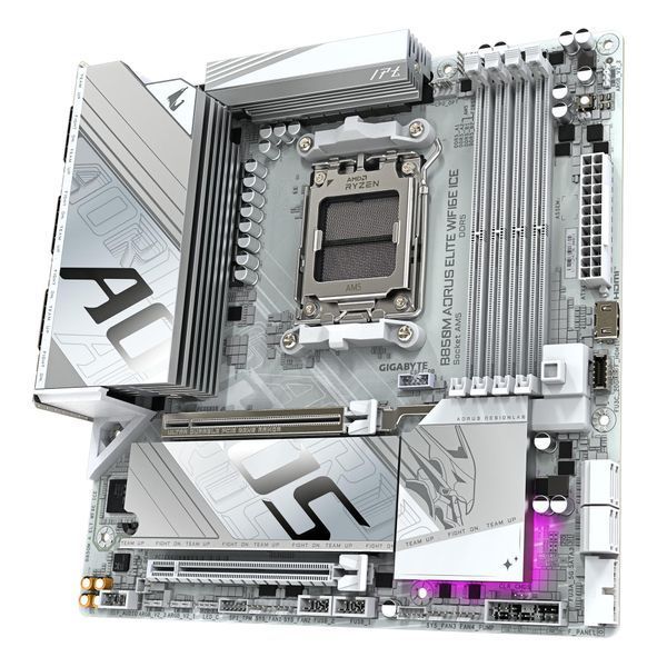 Материнська плата GIGABYTE B850M AORUS ELITE WF6E ICE sAM5 B850 4xDDR5 M.2 Wi-Fi BT mATX (B850M_A_ELT_WF6E_ICE) - купити в Україні за низькою ціною в інтернет-магазині "Rincom"