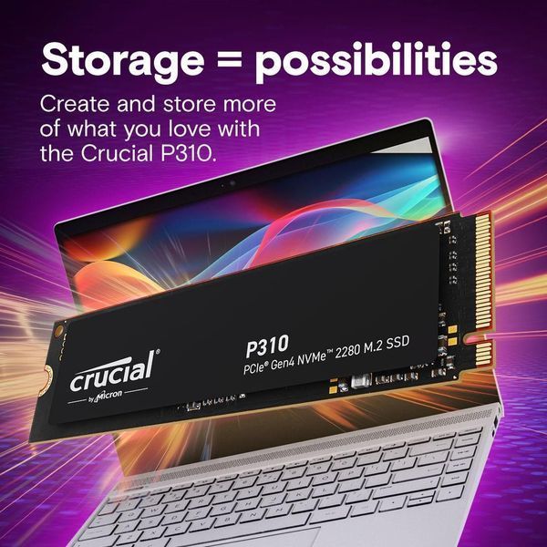 Твердотільний запам&rsquo;ятовувальний пристрій накопичувач (SSD) G4 M.2 NVME 1TB TRAY P310 CT1000P310SSD8-T CRUCIAL (CT1000P310SSD8-T) - купити в Україні за низькою ціною в інтернет-магазині "Rincom"