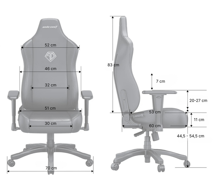 Крісло ігрове Anda Seat Novis Gray Fabric Size L (AD23-L-01-G-F)