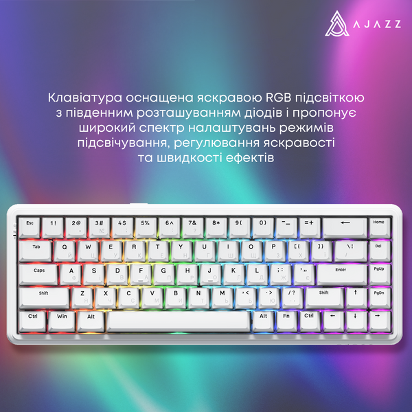 Клавіатура механічна дротова Ajazz AK680 MAX Magnetic Switch RGB USB White (AK680-WM-W-A) - купити в Україні за низькою ціною в інтернет-магазині "Rincom"