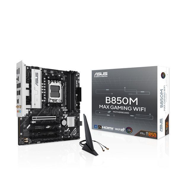 Материнcька плата ASUS B850M MAX GAMING WIFI sAM5 B850 4xDDR5 M.2 HDMI DP WiFi BT mATX (90MB1LL0-M0EAY0) - купити в Україні за низькою ціною в інтернет-магазині "Rincom"