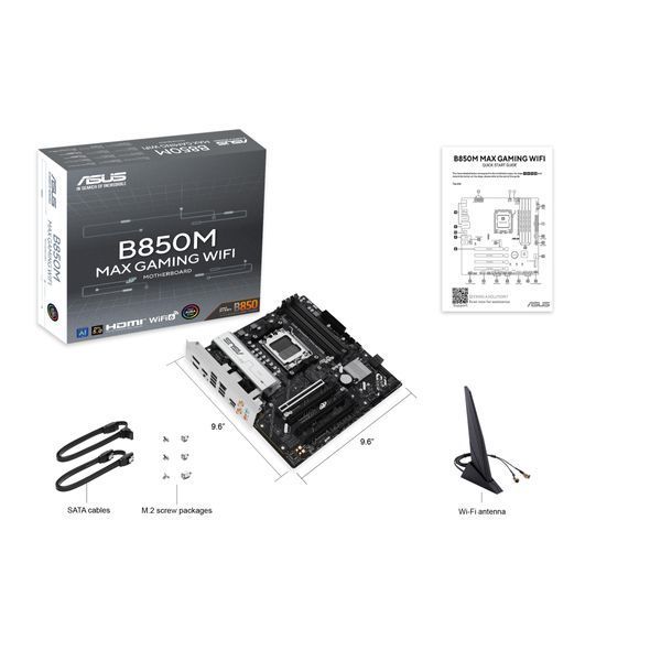 Материнcька плата ASUS B850M MAX GAMING WIFI sAM5 B850 4xDDR5 M.2 HDMI DP WiFi BT mATX (90MB1LL0-M0EAY0) - купити в Україні за низькою ціною в інтернет-магазині "Rincom"