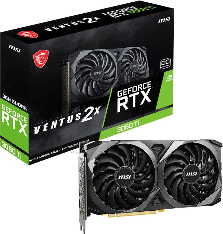 Відеокарта MSI GeForce RTX 3060 Ti Ventus 2X 8G OCV1 8GB GDDR6 (RTX 3060 Ti VENTUS 2X 8G OCV1) б/в